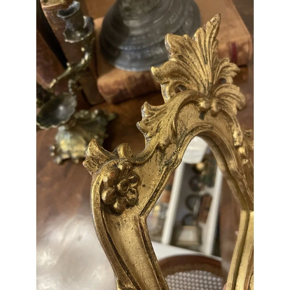 Vtg‎ Italian Florentine Wall Mirror Gilt Baroque Ornate 13.5